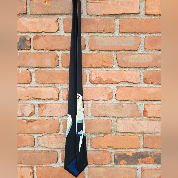 ✝️ City Silk Co. Bible & Cross Religious Theme Neck Tie – 90s VTG - Picture 6 of 14